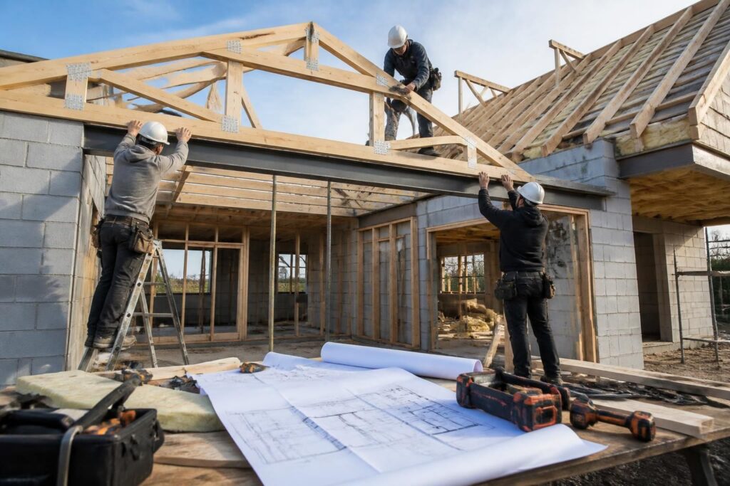 découvrez le prix au m² pour la pose et l'aménagement d'une charpente fermette. estimez le coût exact de votre projet de toiture et charpente facilement.